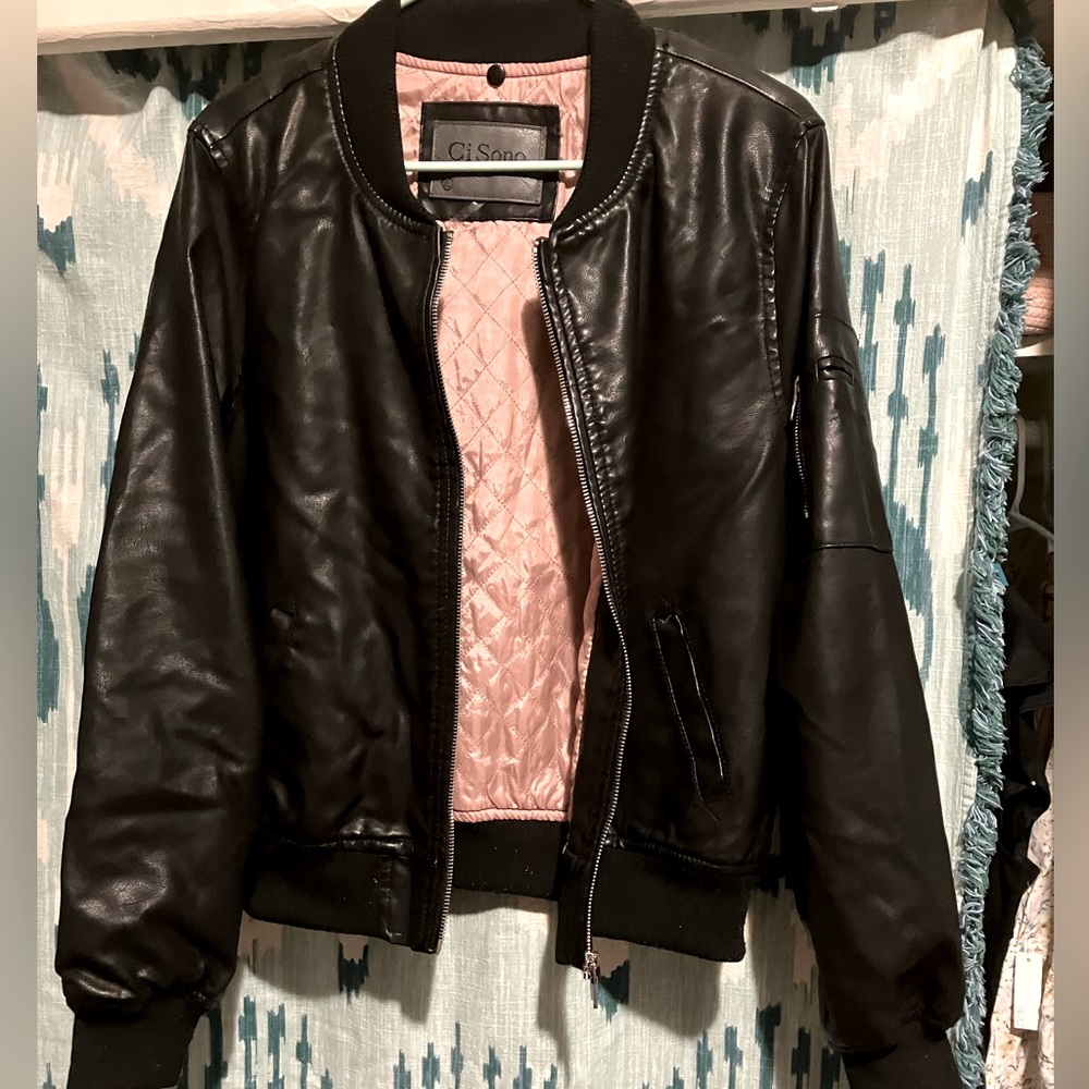 Faux leather jacket